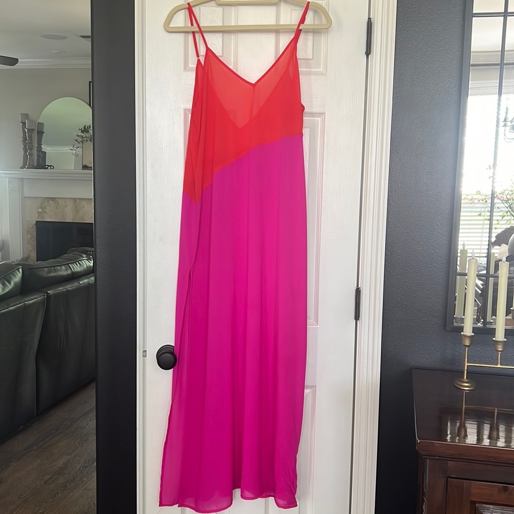 Seaside Retreat coral red/magenta Maxi coverup